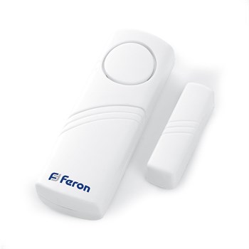 Звонок-сигнализация дверной беспроводной Feron 007-D Электрический 1 мелодия белый с питанием от батареек - фото 143358