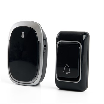 Звонок дверной беспроводной Feron E-383 Электрический 38 мелодий черный, серебро с питанием от батареек - фото 148438