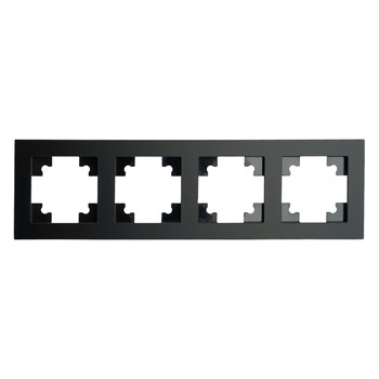 Рамка 4-местная, стекло, STEKKER GFR00-7004-05М, серия Катрин, черный матовый - фото 152432