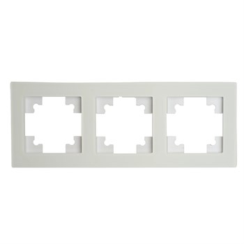 Рамка 3-местная, стекло, STEKKER, GFR00-7003-01, серия Катрин, белый матовый - фото 152438