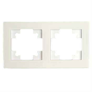 Рамка 2-местная, стекло, STEKKER ,GFR00-7002-01М, серия Катрин, белый матовый - фото 152480