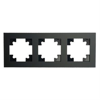 Рамка 3-местная, стекло, STEKKER GFR00-7003-05М, серия Катрин, черный матовый - фото 152553