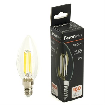 Лампа светодиодная Feron.PRO LB-1206 Свеча E14 960LM 6W 175-265V 2700K - фото 157498