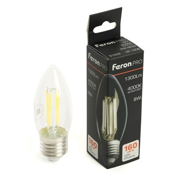 Лампа светодиодная Feron.PRO LB-1208 Свеча E27 1300LM 8W 175-265V 4000K - фото 157574