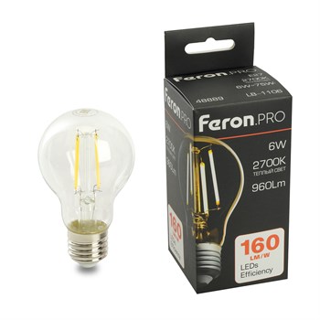 Лампа светодиодная Feron.PRO LB-1106 Шар E27 960LM 6W 175-265V 2700K - фото 157675