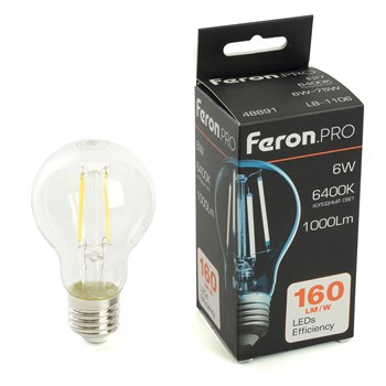 Лампа светодиодная Feron.PRO LB-1106 Шар E27 1000LM 6W 175-265V 6400K - фото 157693