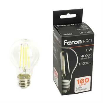 Лампа светодиодная Feron.PRO LB-1108 Шар E27 1300LM 8W 175-265V 4000K - фото 157711