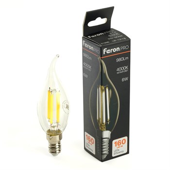 Лампа светодиодная Feron.PRO LB-1216 Свеча на ветру E14 6W 175-265V 4000K - фото 160043