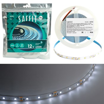 SST01 SAFFIT 60SMD(2835)/m 6Вт/м 12V 5000*8*1.22мм 6500K, IP20 - фото 164880