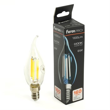 Лампа светодиодная Feron.PRO LB-1216 Свеча на ветру E14 6W 175-265V 6400K - фото 165385