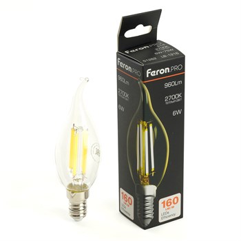 Лампа светодиодная Feron.PRO LB-1216 Свеча на ветру E14 960LM 6W 175-265V 2700K - фото 165421