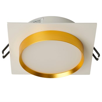 Светильник встраиваемый Feron DL506 потолочный GX53 белый + золото квадрат 51362 - фото 167236