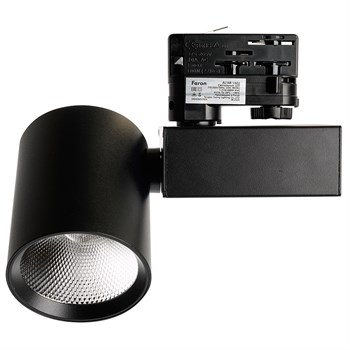 Светодиодный светильник Feron AL148 трековый на шинопровод 20W 4000K 35 градусов черный, 3х фазный 51603 - фото 167269