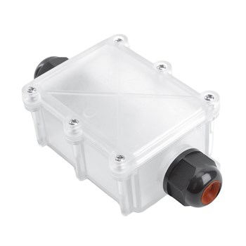 LD537 Коробка распределительная водонепрониц. 2 вых. с 4-конт. коннектором, STEKKER, 450V, 130х70х41, прозрач 50129 - фото 168225