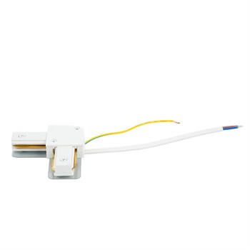 Коннектор угловой однофазный для шинопровода с проводом, белый, LD1021C 52153 - фото 168877