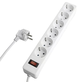 Сетевой фильтр 6-местный с/з STEKKER HM20-61-053x1мм2, 5 м, серия Optima, белый 50097 - фото 169050