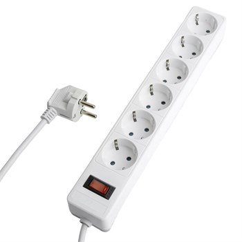 Сетевой фильтр 6-местный с/з STEKKER HM20-61-03 3x1мм2, 3 м, серия Optima, белый 50096 - фото 169060