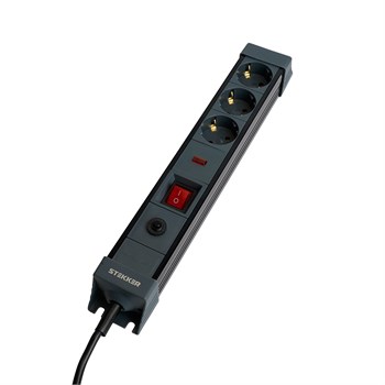 Сетевой фильтр 3-местный с/з STEKKER 3x1мм2, 5 м, 250В, 16А, серия Techno, HM22-31-05, черный 50155 - фото 169134