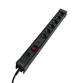 Сетевой фильтр 6-местный с/з STEKKER 3x1мм2, 5 м, 250В, 16А, серия Techno, HM22-61-05, черный 50161 - фото 169174