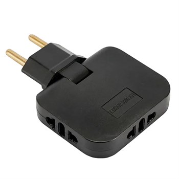 Разветвитель сетевой 3-местный б/з STEKKER ADP10-23-22, 250В, 10A, черный 50068 - фото 169552