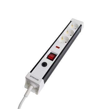 Сетевой фильтр 3-местный с/з STEKKER 3x1мм2, 1,8 м, 250В, 16А, серия Techno, HM22-31-02, белый 50144 - фото 169873