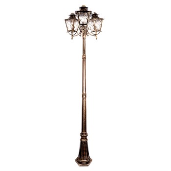 Светильник садово-парковый Feron PL638 столб 3*60W 230V E27, черное золото 11646 - фото 170394