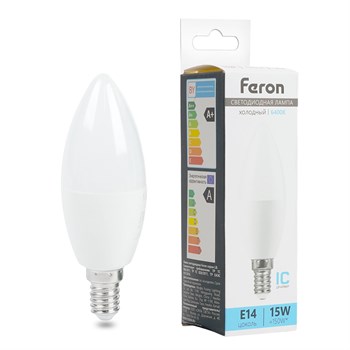Лампа светодиодная Feron LB-980 Свеча E14 15W 175-265V 6400K 52074 - фото 170946