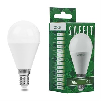 Лампа светодиодная SAFFIT SBG4520 Шарик E14 20W 230V 6400K 55280 - фото 171008