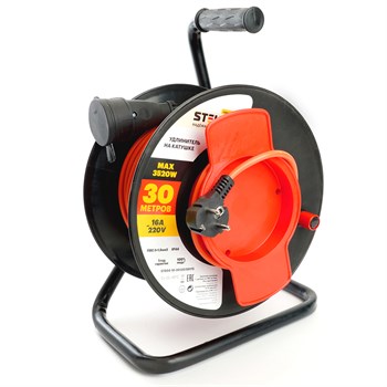 Удлинитель на пластиковой катушке STD04-10-30  1-местный с/з 3*1,5, 30м, 250В, 16А, IP44, Standart (40014) 50175 - фото 171353