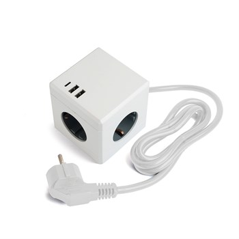 HM10-41-01 Удлинитель 3-местный с/з, 3x1мм2, 1.5м, 250В, 16А, 2USB+1С, 5V 3,1А, серия Comfort, белый 49571 - фото 172072