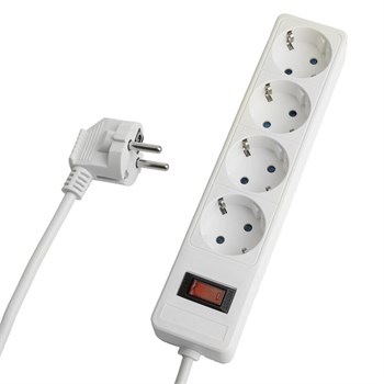 Сетевой фильтр 4-местный с/з STEKKER HM20-41-05 3x1мм2, 5 м, серия Optima, белый 50091 - фото 172275