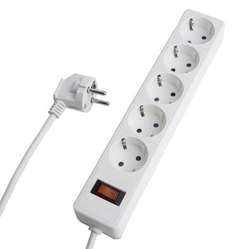 Сетевой фильтр 5-местный с/з STEKKER HM20-51-053x1мм2, 5 м, серия Optima, белый 50094 - фото 172295