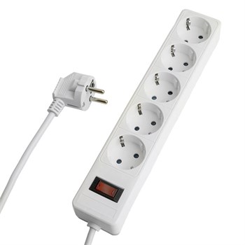 Сетевой фильтр 5-местный с/з STEKKER HM20-51-03 3x1мм2, 3 м, серия Optima, белый 50093 - фото 172303