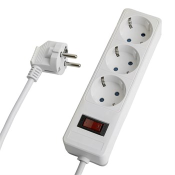 Сетевой фильтр 3-местный с/з STEKKER HM20-31-03 3x1мм2, 3 м, 250В, 16А, серия Optima, белый 50087 - фото 172311