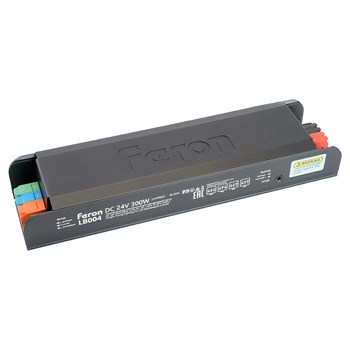 Трансформатор электронный для светодиодной ленты с плавным пуском и диммированием 300W 24V IP20, клипсы, LB004 52126 - фото 172938