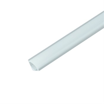 Профиль алюминиевый "угловой круглый 7.9*7.9мм", серебро, CAB240 с матовым экраном, 2 заглушками, 4 крепежами в комплекте FERON 52148 - фото 173549