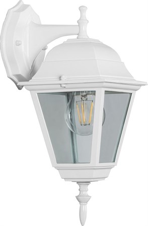 Светильник садово-парковый Feron 4202/PL4202 четырехгранный на стену вниз 100W E27 230V, белый 11025 - фото 177000