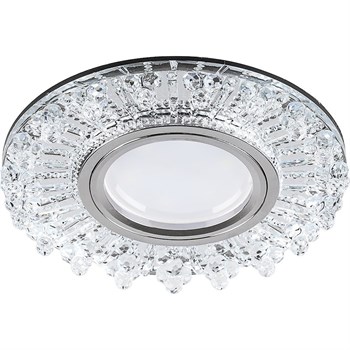 Светильник встраиваемый с LED подсветкой Feron CD944 потолочный MR16 G5.3 прозрачный, хром 32992 - фото 177867