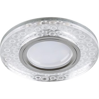 Светильник встраиваемый с LED подсветкой Feron CD961 потолочный MR16 G5.3 прозрачный, хром 32994 - фото 177871