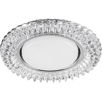 Светильник встраиваемый с белой LED подсветкой Feron CD4035 потолочный GX53 без лампы, прозрачный, хром 40502 - фото 177915
