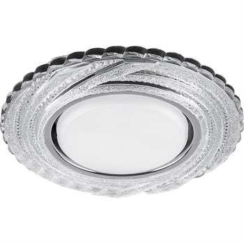 Светильник встраиваемый с белой LED подсветкой Feron CD4037 потолочный GX53 без лампы, прозрачный, хром 40504 - фото 177919