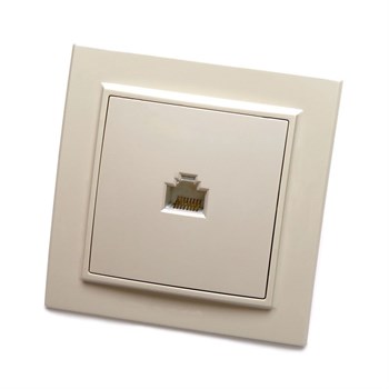 Розетка компьютерная 1-местная, STEKKER, PST00-9007-02, RJ-45, серия Эрна, слоновая кость 39233 - фото 178349