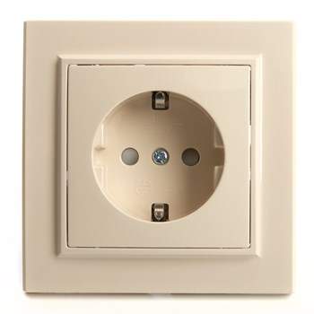 Розетка 1-местная с/з, STEKKER, PST16-9010-02, 250В, 16А с защитной шторкой, серия Эрна, слоновая кость 39236 - фото 178352