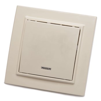 Выключатель 1-клавишный с индикатором STEKKER, PSW10-9001-02, 250В, 10А, серия Эрна, слоновая кость 39228 - фото 178641