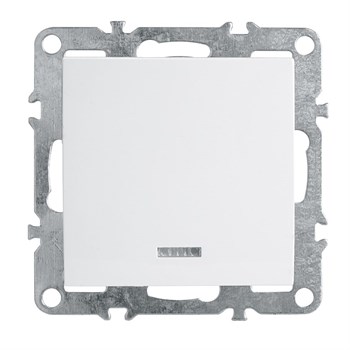 Выключатель 1-клавишный c индикатором (механизм), STEKKER, PSW10-9101-01, 250В, 10А, серия Эрна, белый 39309 - фото 178712