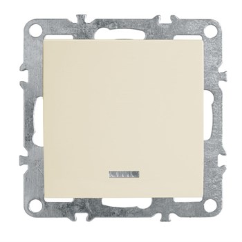 Выключатель 1-клавишный c индикатором (механизм), STEKKER, PSW10-9101-02, 250В, 10А, серия Эрна, слоновая кость 39320 - фото 178722