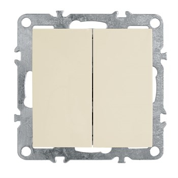Выключатель 2-клавишный (механизм), STEKKER, PSW10-9104-02, 250В, 10А, серия Эрна, слоновая кость 39323 - фото 178728
