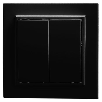 Выключатель 2-клавишный STEKKER, PSW10-9004-03, 250V, 10А, серия Эрна, черный 39473 - фото 178900