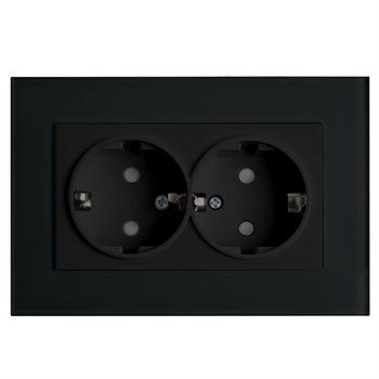 Розетка 2-местная c/з STEKKER, PST16-9014-03, с защитной шторкой, 250В, 16А, серия Эрна, черный 39482 - фото 178909
