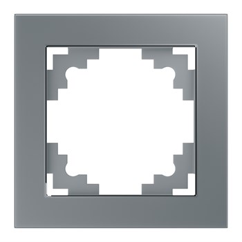 Рамка 1-местная, стекло, STEKKER, GFR00-7001-03, серия Катрин, серебро 39531 - фото 178962
